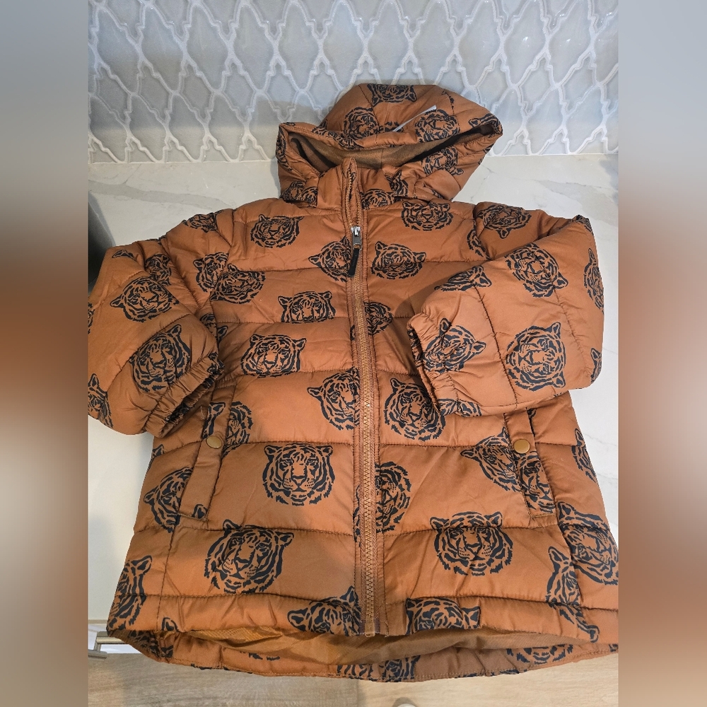 Kids Brown Tiger Print Jacket